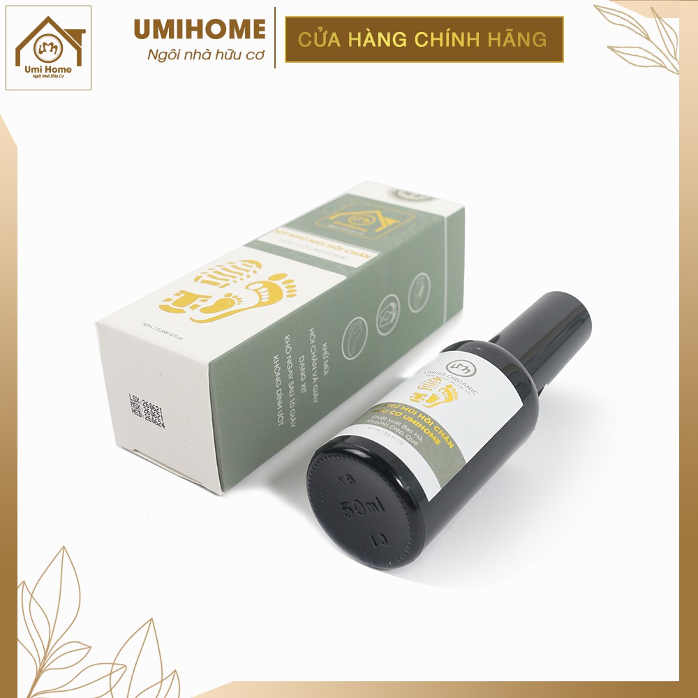 Khử mùi hôi Chân hữu cơ UMIHOME (50/100ml) | Dùng xịt ngăn mồ hôi chân loại bỏ mùi giày và vi khuẩn hiệu quả