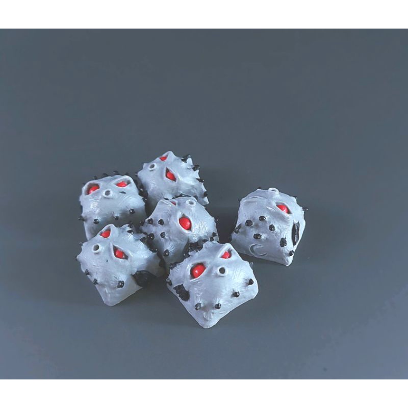 Keycap resin Fugu clone tone xám trang trí bàn phím cơ gaming
