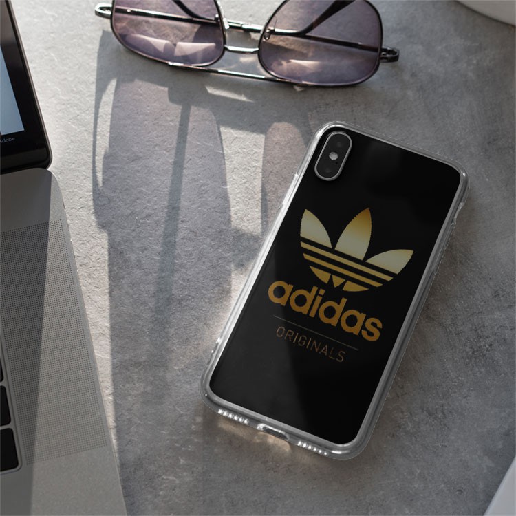 Vỏ ốp điện thoại Adidas logo adidas màu vàng nền đen nổi bật dành cho Iphone 5 đến 12 Promax BRD20210398