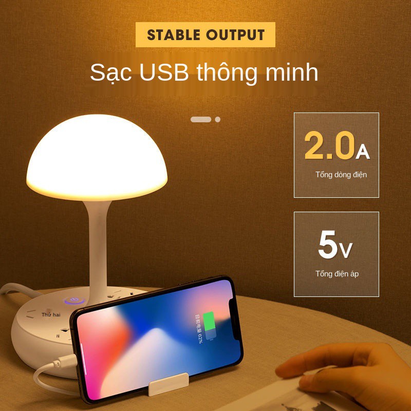 Ổ cắm bảo vệ mắt đèn bàn USB LED đa chức năng máy tính để học tập điều khiển từ xa khối đầu