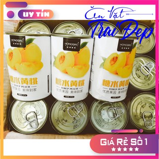 Đào Ngâm Đóng Hộp HongQiao 425gr - Làm Trà Đào - Trai Đẹp Snack