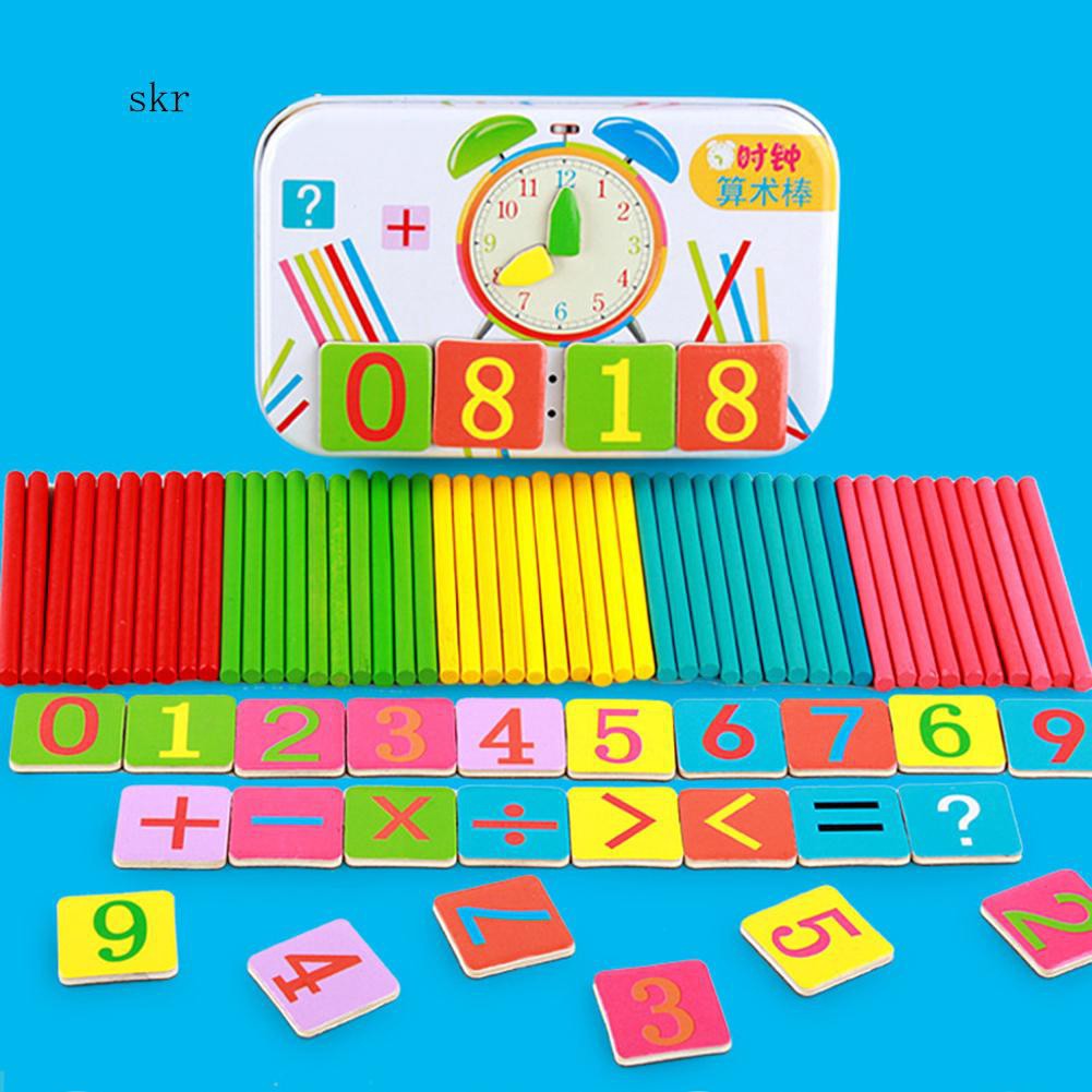 SKR♛Wooden Stick Magnetic Card Math Learning Counting Game Puzzle Education Kids Toy