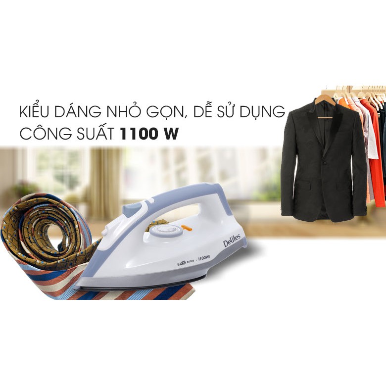 Bàn ủi khô Delites BUK01 Màu Xám