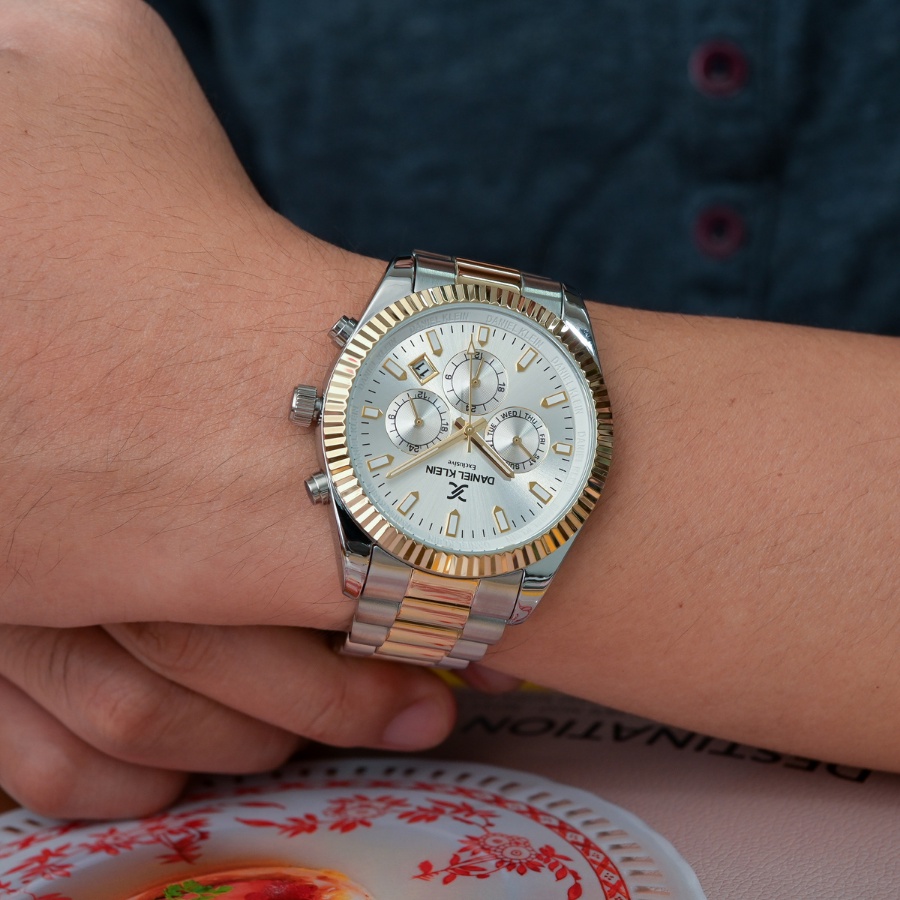 Đồng hồ nam chính hãng Daniel Klein DK.1.12863 chống nước, có lịch ngày thứ, kiểu dáng thể thao, dây thép không gỉ | BigBuy360 - bigbuy360.vn