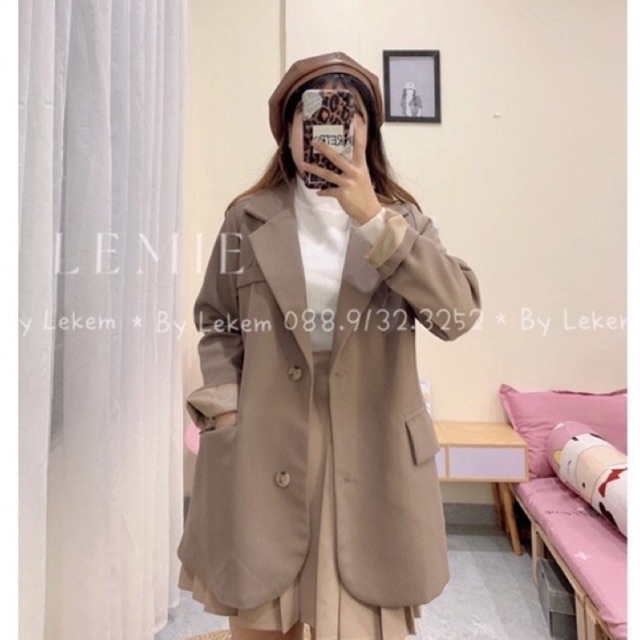 Áo Khoác Vest Blazer Hàn Quốc Mã K034 , Áo Khoác Vest Nữ Hàng 2 Lớp Có Size SM Ảnh Thật Video Lekemqc