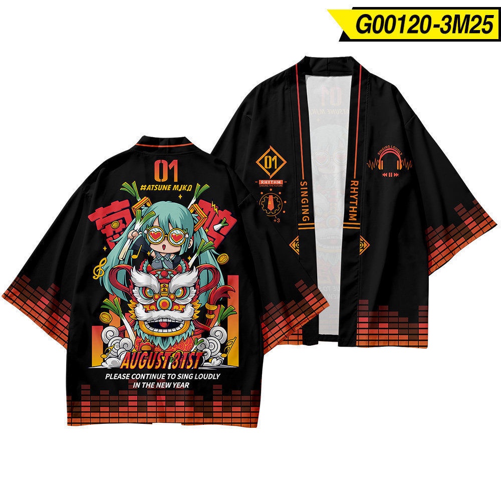Áo Khoác Kimono Chống Nắng Dáng Rộng In Hình Hatsune Miku Phong Cách Nhật Bản Cho Nam Và Nữ