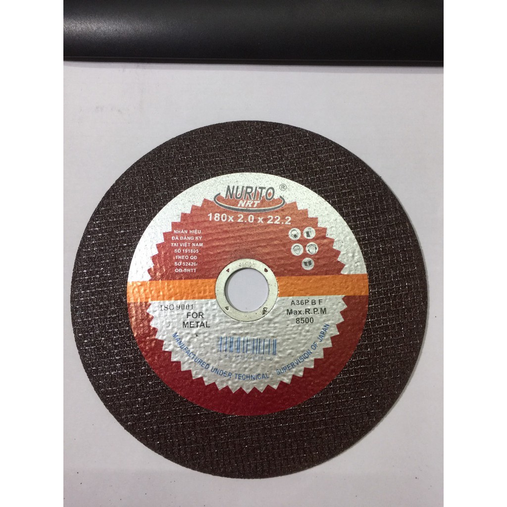 Đá cắt sắt NRT NHẬT dày Phi 180mm 180x2.0x22.2 mm