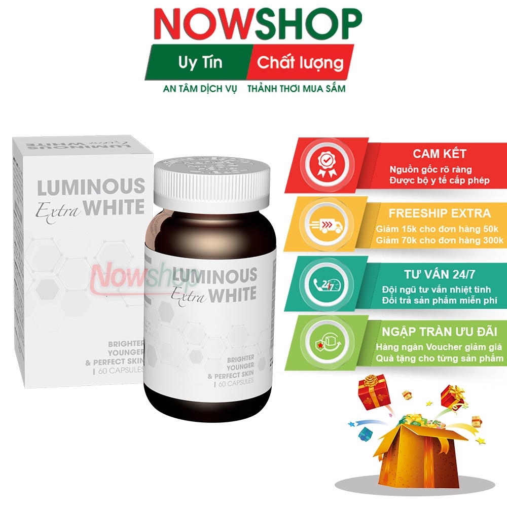 Luminous Extra White USA Nhập Khẩu Chính Hãng Viên Uống Trắng Da Giảm Nám Mờ Thâm Dưỡng Ẩm Và Chống Lão Hóa Hiệu Quả