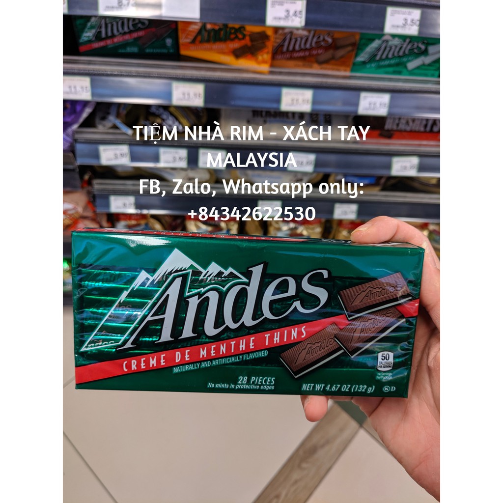 KẸO CHOCOLATE ANDES ĐỦ VỊ - XÁCH TAY MALAYSIA