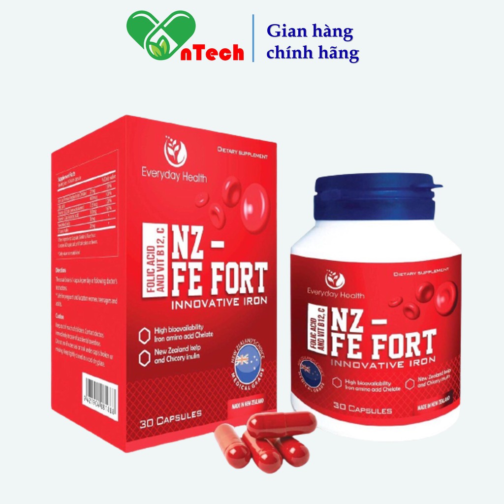 Combo Viên uống Everyday Health NZ - FE FORT + Everyday Health NZ - Ultra Cal bổ sung sắt và canxi hữu cơ