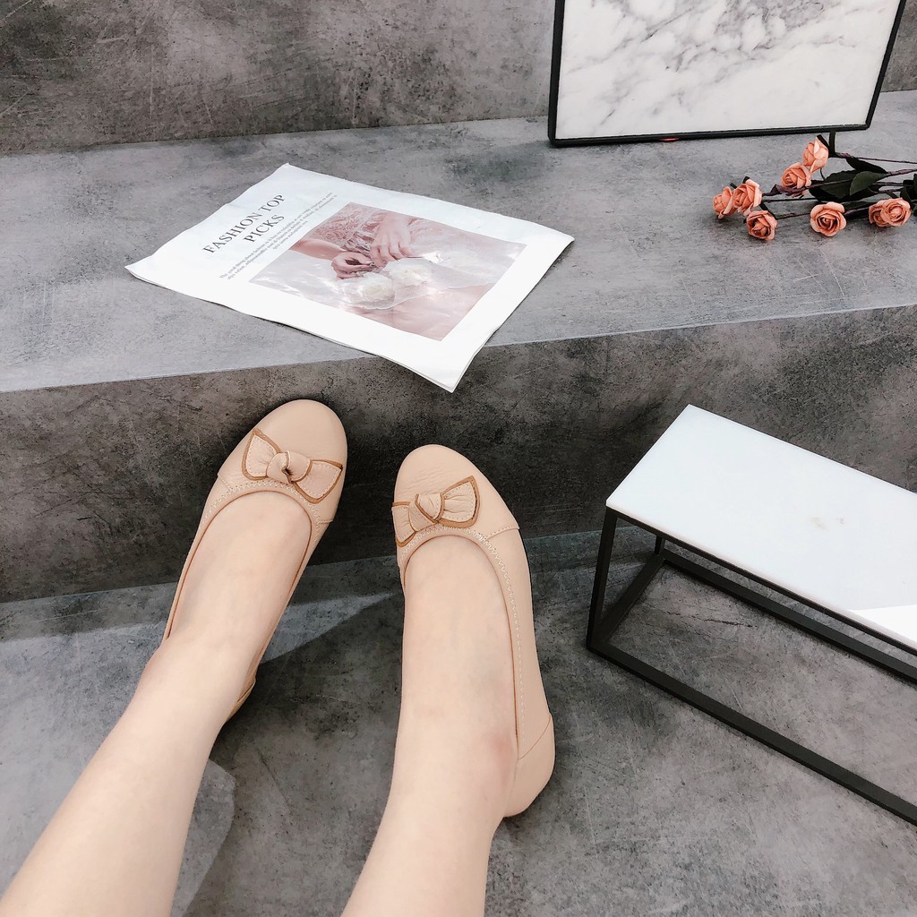 Min's Shoes - Giày Bệt Nơ Da Thật B353