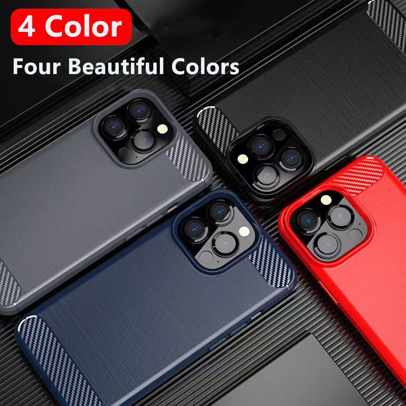 Ốp Điện Thoại Silicon Dẻo Họa Tiết Sợi Carbon Sang Trọng Chống Sốc Cho iPhone 14 13 Pro Max 14 Plus 11 12 Pro Max 14 Pro Max