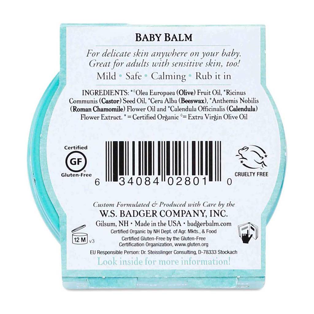 Sáp Hữu Cơ Dưỡng Da Cho Em Bé BADGER Baby Balm - USDA Organic 100% Thiên Nhiên