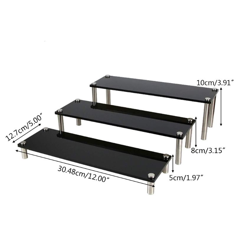 Bộ 3 Giá Đỡ Trưng Bày Bánh Ngọt/ Món Tráng Miệng Bằng Acrylic Độc Đáo Trang Trí Tiệc Cưới