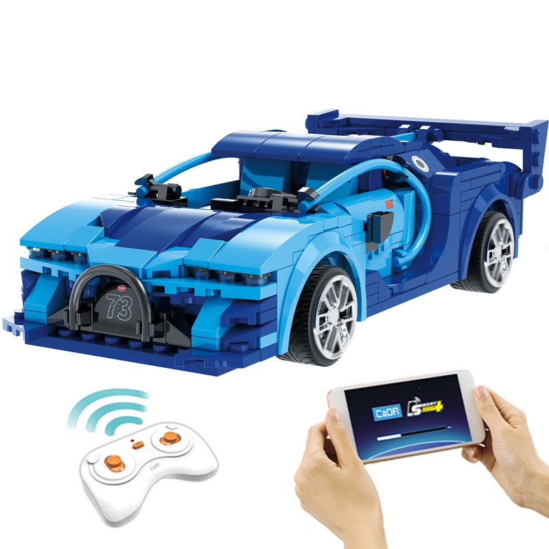 Đồ chơi lắp ráp technic mô hình Xe Blue Race Car - Cada C51073W có điều khiển từ xa, app điện thoại