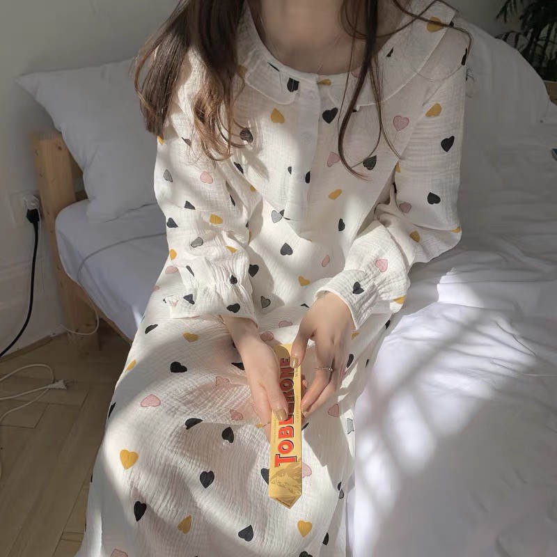 𝗺𝗶𝗲 𝘀𝘁𝘂𝗱𝗶𝗼 - Váy dài mặc nhà muslin cao cấp nhiều hoạ tiết dễ thương