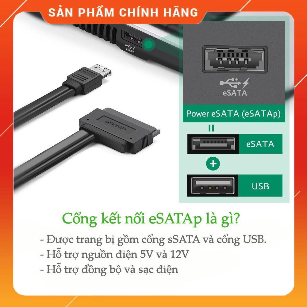 Cáp eSATAp combo sang Sata 22pin dài 0.5M UGREEN 10646 dailyphukien