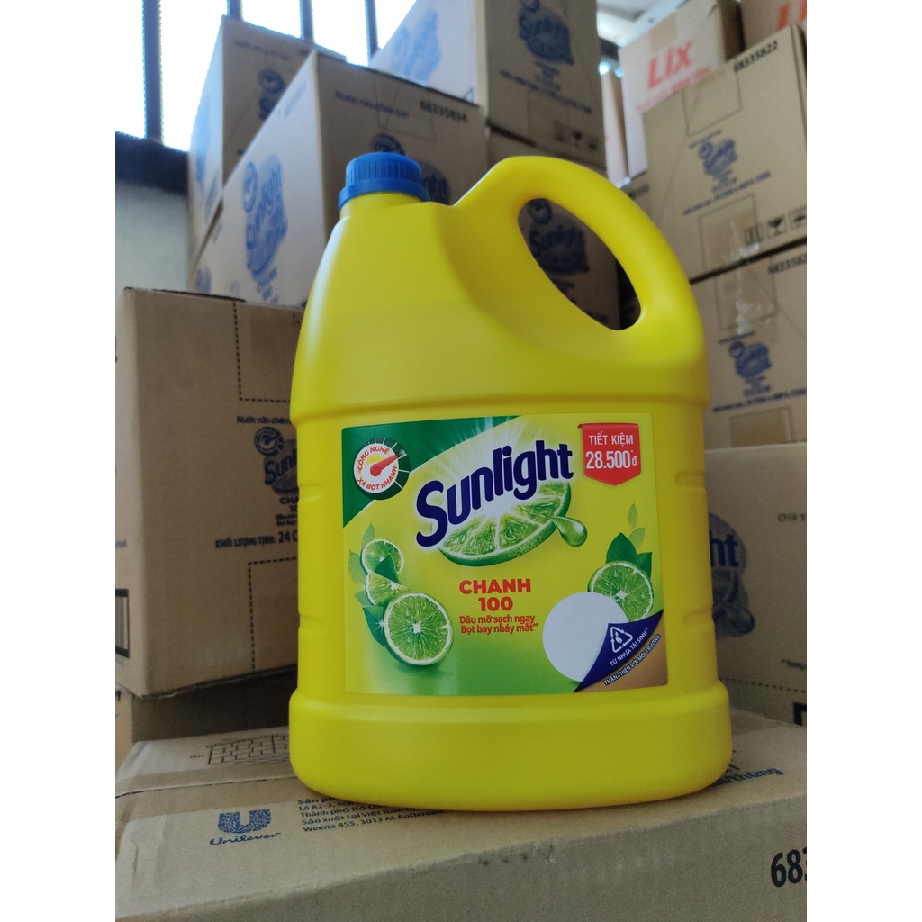 Nước rửa chén SUNLIGHT CHANH can 3,8kg có giá sỉ nhà phân phối