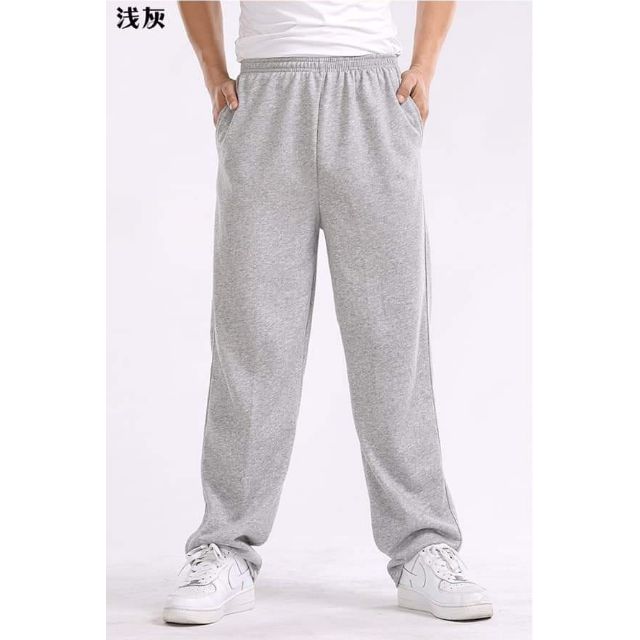 Quần thun thể thao nam nữ dáng suông ống rộng đứng hàng quảng châu cao cấp
