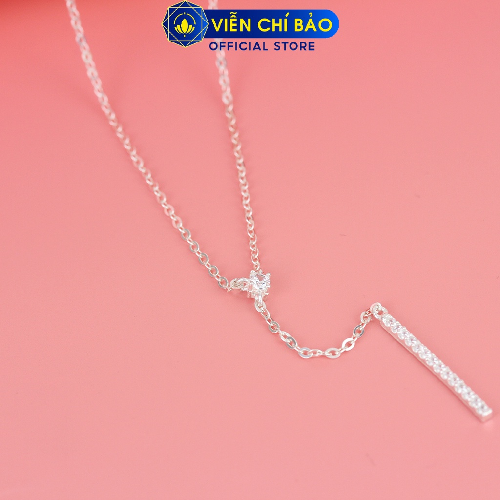 Dây chuyền sao thanh dài đính đá chất liệu bạc 925 thời trang phụ kiện trang sức nữ Viễn Chí Bảo D400808