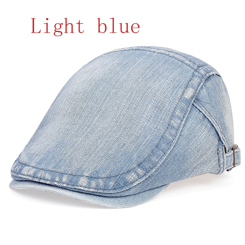 Mũ nồi cotton denim đơn giản cổ điển thời trang