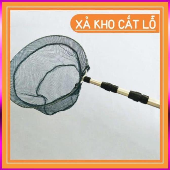 ⭐  [Khuyến Mãi Lớn] Vợt Cá Gấp Gọn Vành Tròn INOX 1m5 - 2m1 VCG-01