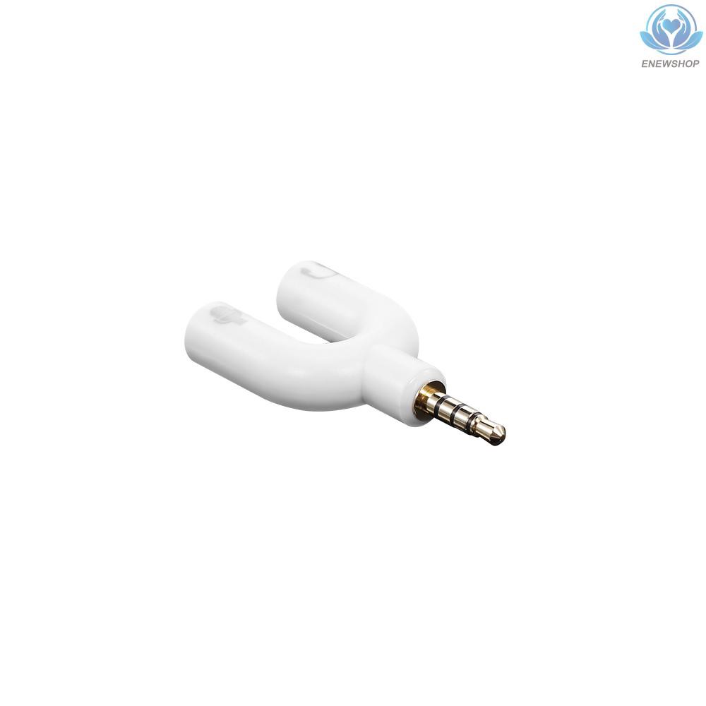 【enew】3.5mm Audio Adapter U-type Audio Converter Earphone Connector Headset Microphone Adapter for Mobile Phone PC Laptop White | BigBuy360 - bigbuy360.vn