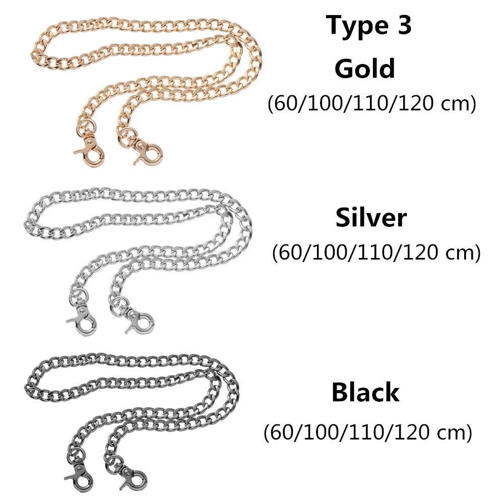 Chuỗi xích thay thế bằng nhôm siêu nhẹ nhiều màu lựa chọn thời trang cho túi nam nữ