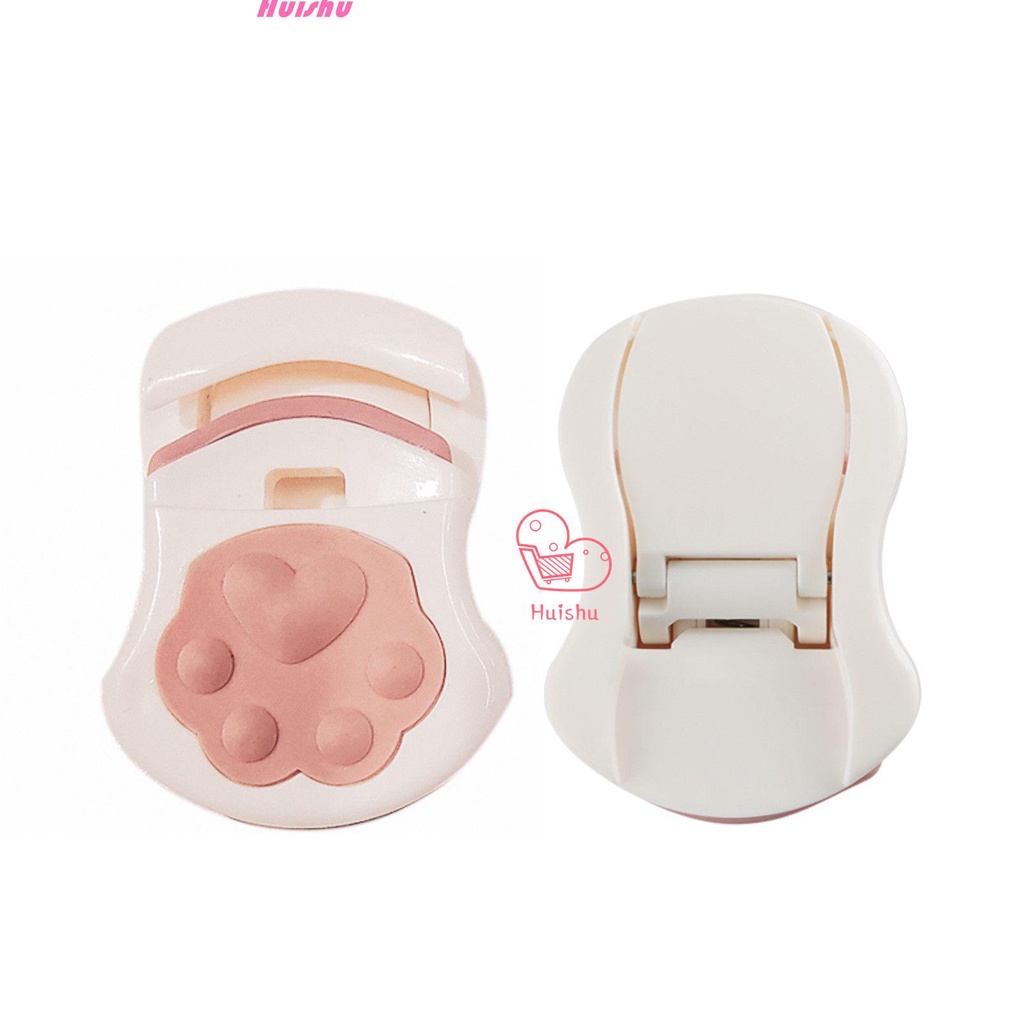 Dụng Cụ Uốn Cong Lông Mi Mini Bằng Nhựa Hình Dấu Chân Mèo Dễ Thương Nhiều Màu Sắc