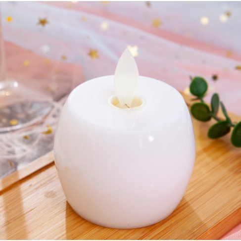 Nến điện tử hình tròn trang trí nhiều màu dễ thương