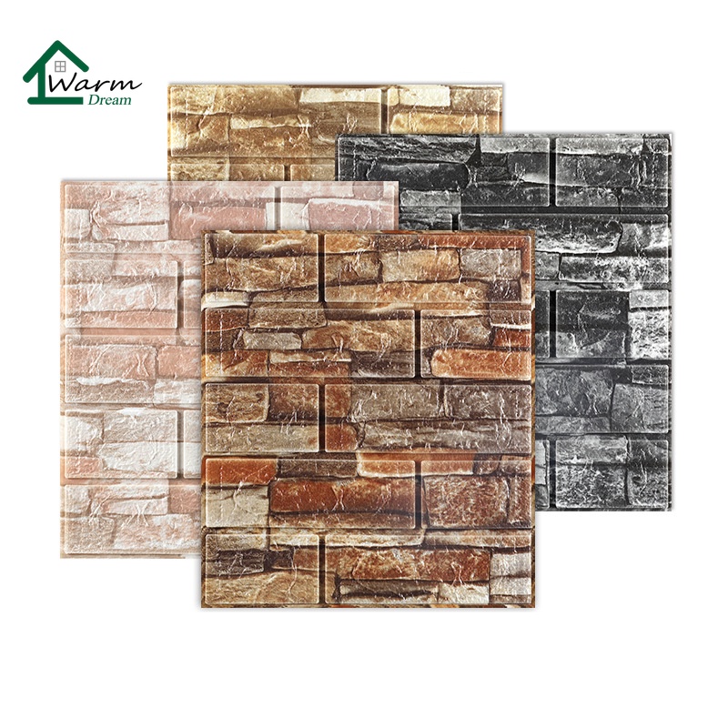 Miếng Dán Tường Bằng Xốp Họa Tiết Gạch 3D Chống Thấm Nước Tăng Chiều Cao Cho Phòng Ngủ