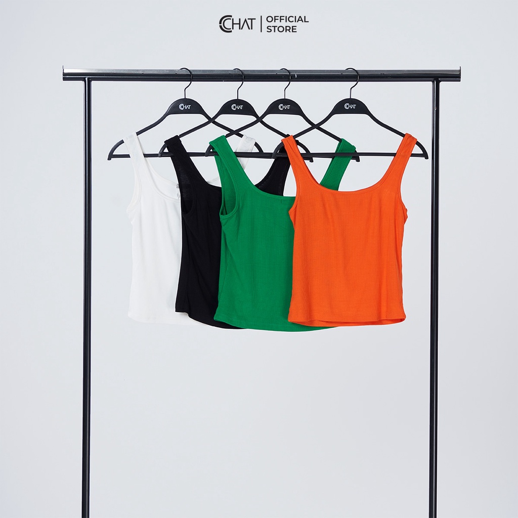 Áo Thun 𝐂𝐂𝐇𝐀𝐓 Cổ U 2 Dây Phong Cách Trẻ Trung Năng Động 22YAC2003OT