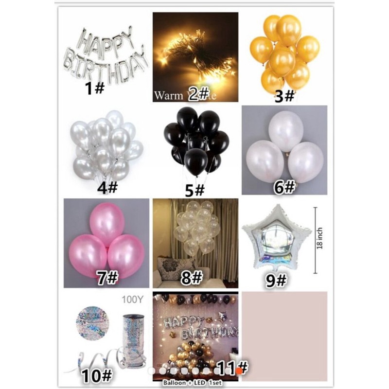 LED balloon set  happy birthday letter balloons birthday party decorations