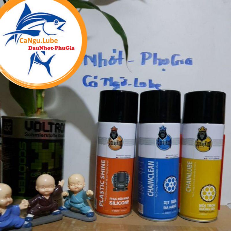 [DauNhot-PhuGia] combo 3 chai xịt dưỡng sên Spray king, chai vệ sinh sên Spray King, dưỡng nhựa đen-đánh bóng lốp