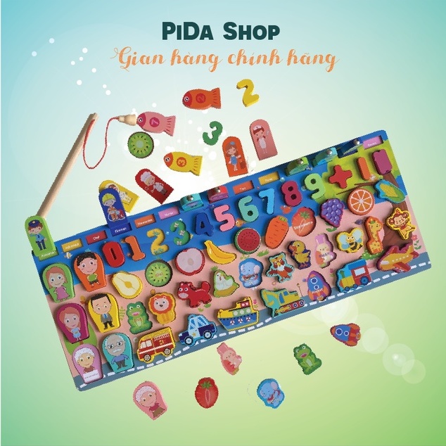 Bộ xâu hạt bằng gỗ cho bé 75 chi tiết, đồ chơi giáo dục sớm montessori loại 1 cao cấp