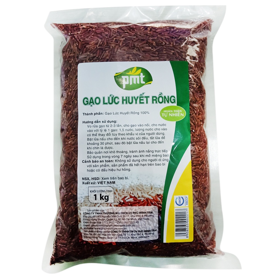 Gạo lức huyết rồng Phú Minh Tâm 1kg date: 09/2022