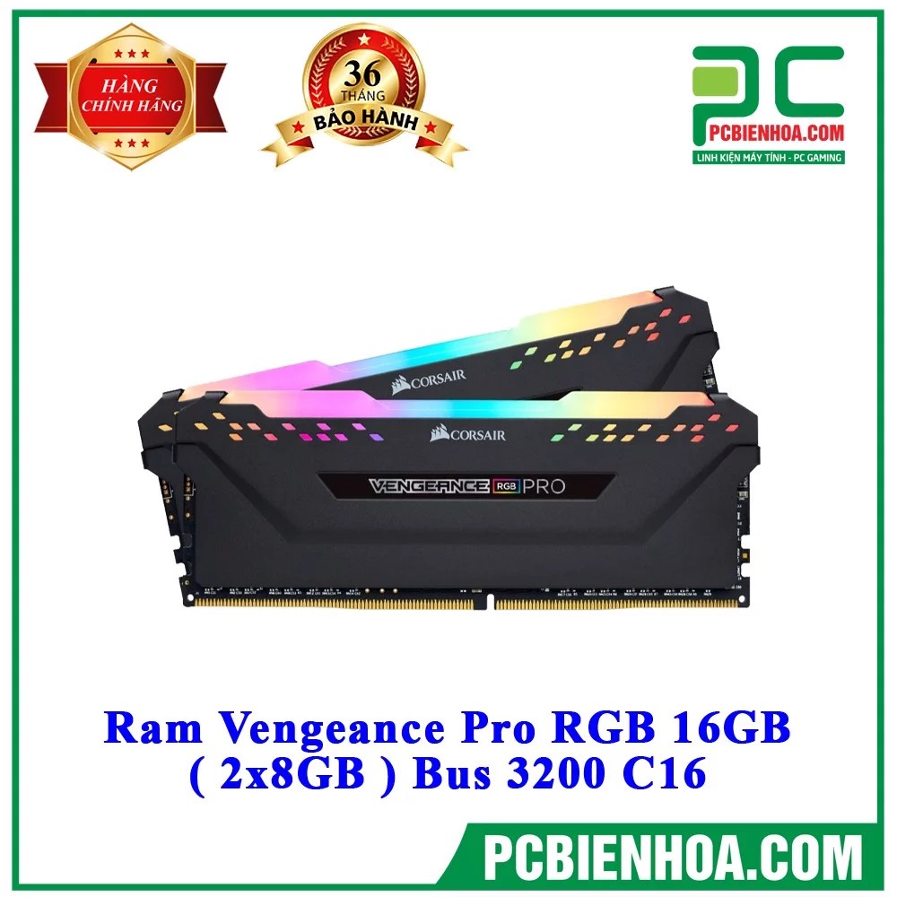 [Mã ELMS05 giảm 5% đơn 300k]RAM CORSAIR VENGEANCE PRO RGB 16GB (2X8GB) BUS 3200 C16 | BigBuy360 - bigbuy360.vn