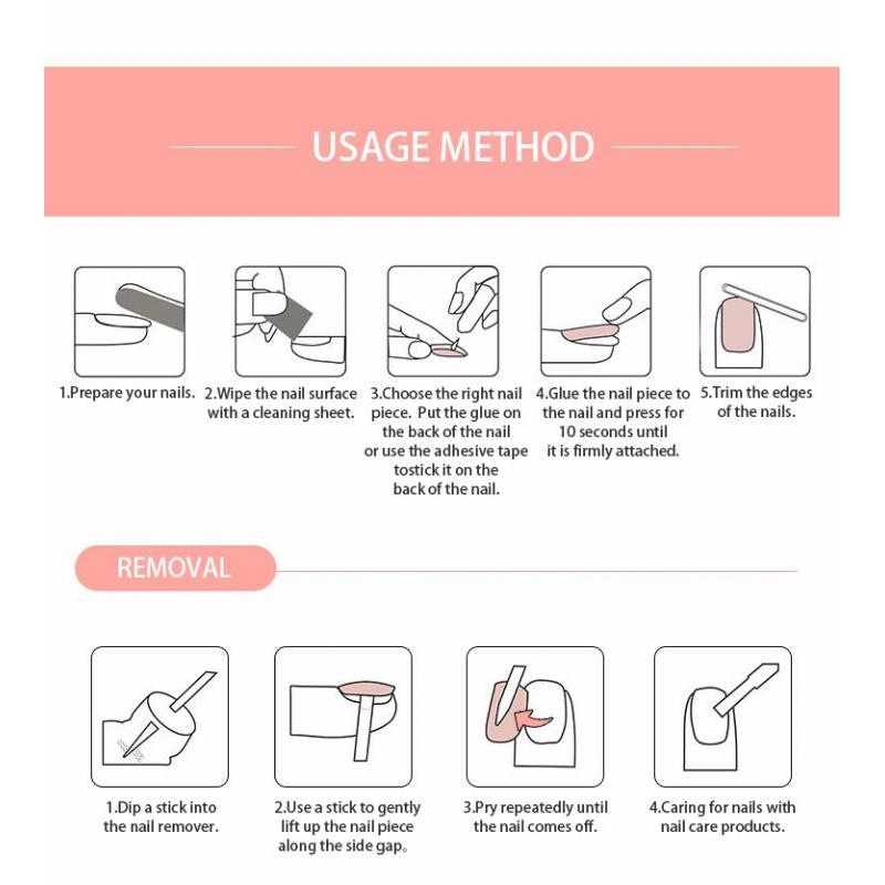 Set 24 Móng Tay Giả Họa Tiết Dễ Thương Bắt Mắt