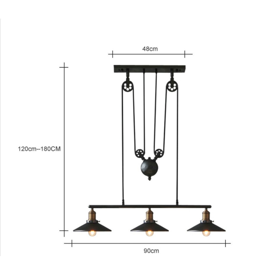 Đèn Thả Trần Kiểu Loft Vintage Phong Cách Bắc Âu TDB148 - Tặng kèm 3 bóng led T64 decor - ENERGY GREEN LIGHTING