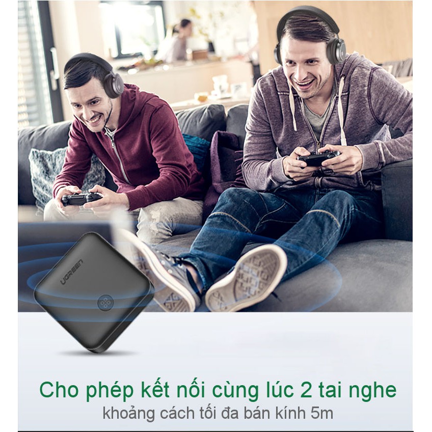 Bộ nhận và phát Bluetooth 5.0 hỗ trợ SPDIF Optical và atpX UGREEN CM144 70158