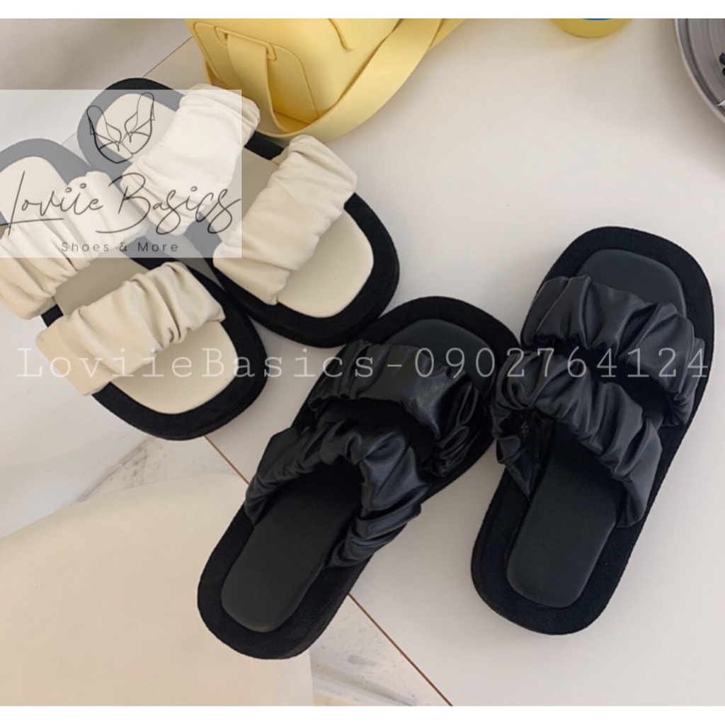 DÉP XUỒNG NỮ LOVIIE BASICS - DÉP THỜI TRANG QUAI KẸP NHÚNG - DÉP ĐẾ BẰNG 3 PHÂN D220310 D220403