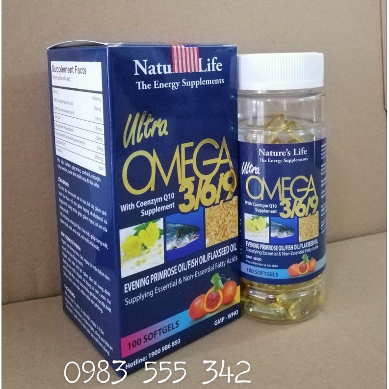 OMEGA 369 - Tăng cường thị lực cho mắt, giúp sáng mắt, bồi bổ sức khỏe hộp 100 viên