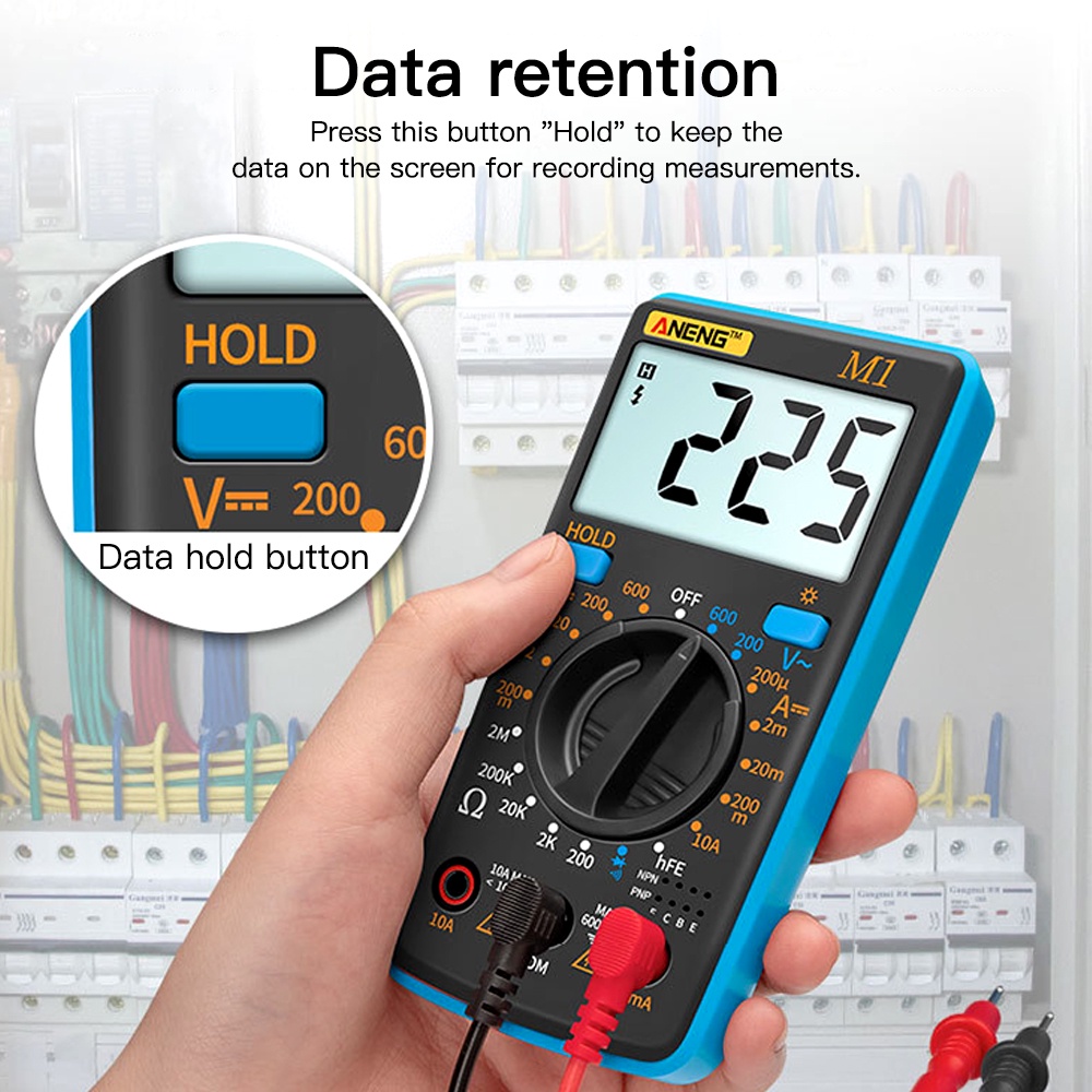 Đồng hồ vạn năng kỹ thuật số EKEZ NCV - INTL màn hình LCD đo điện năng điện áp biến trở dòng điện