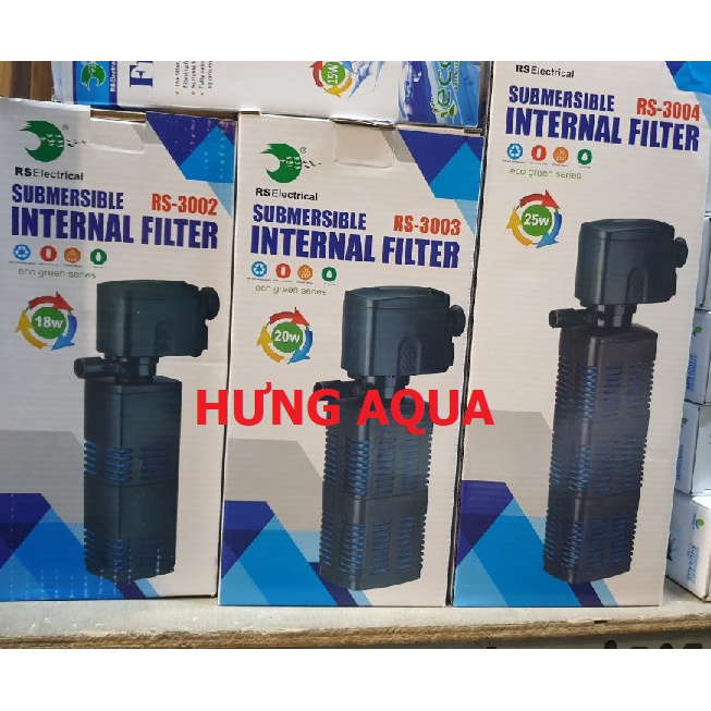Máy lọc bể cá, máy lọc nước bể cá RS-3002/ 3003/ 3004 đa năng: lọc, tạo luồng, thồi oxy