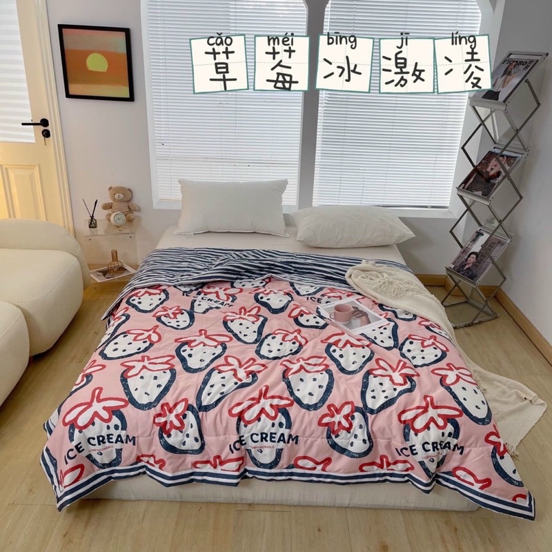 Chăn đũi cotton mềm mịn đắp cho mùa hè mát .Mền đũi cotton hè mềm mịn