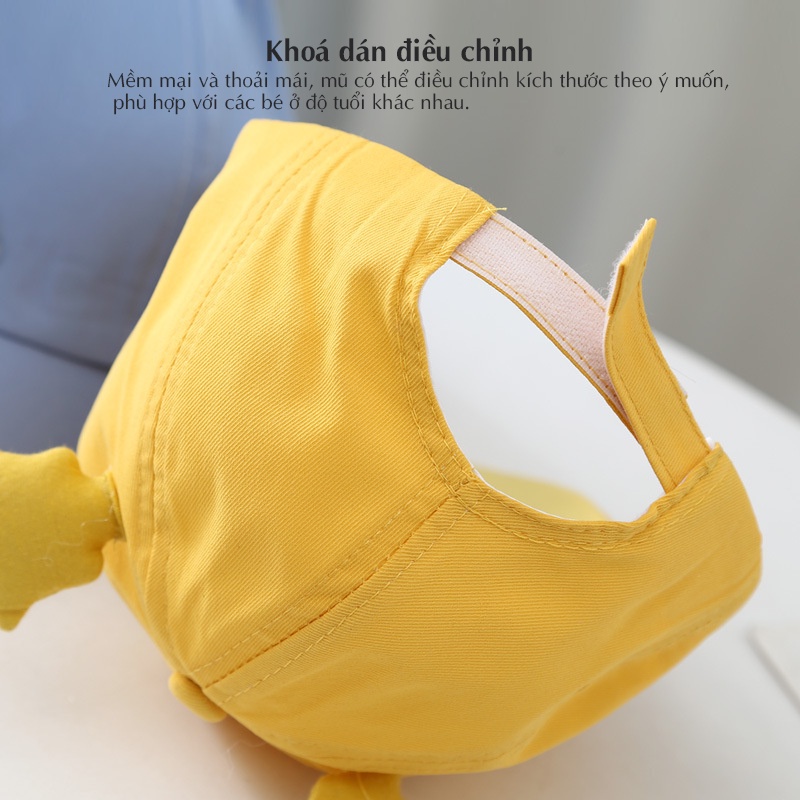 Nón mũ lưỡi trai trẻ em chống nắng 1-3 tuổi, kiểu dáng dễ thương, chất liệu cao cấp, khoá dán phong cách Hàn Quốc Poco