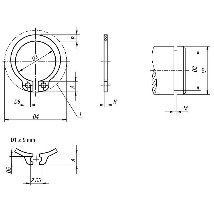 Phe trục - Phanh trục - Circlip - Retaining
