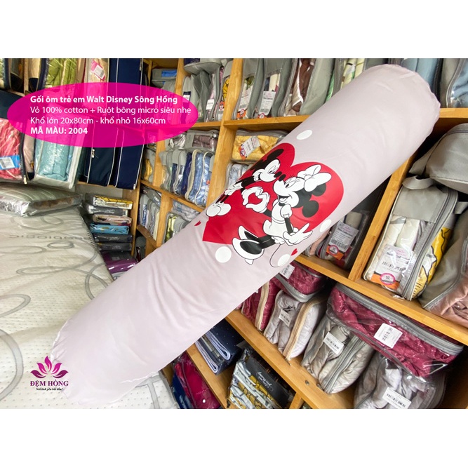 Gối ôm trẻ em Walt Disney Sông Hồng vỏ 100% cotton ruột bông micro siêu nhẹ