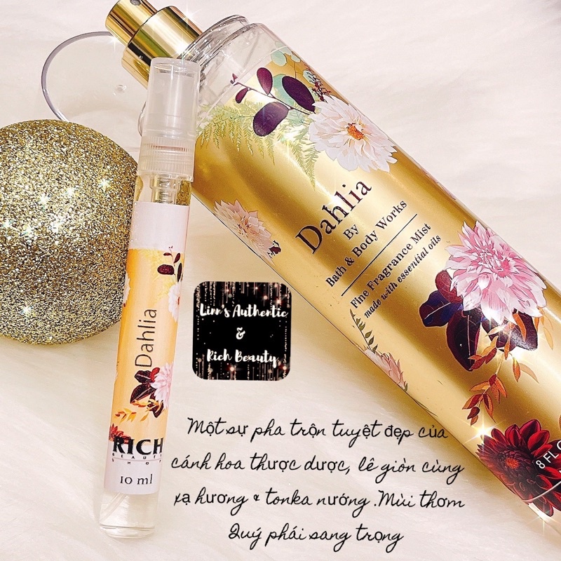 Xịt thơm Bath & Body Works - Dahlia 30ml-50ml-100ml