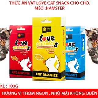 Thức ăn vặt cho chó mèo bánh quy Masti Love hình cá -100g CSP60